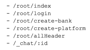 A list of hidden endpoints involved in the phishing campaign