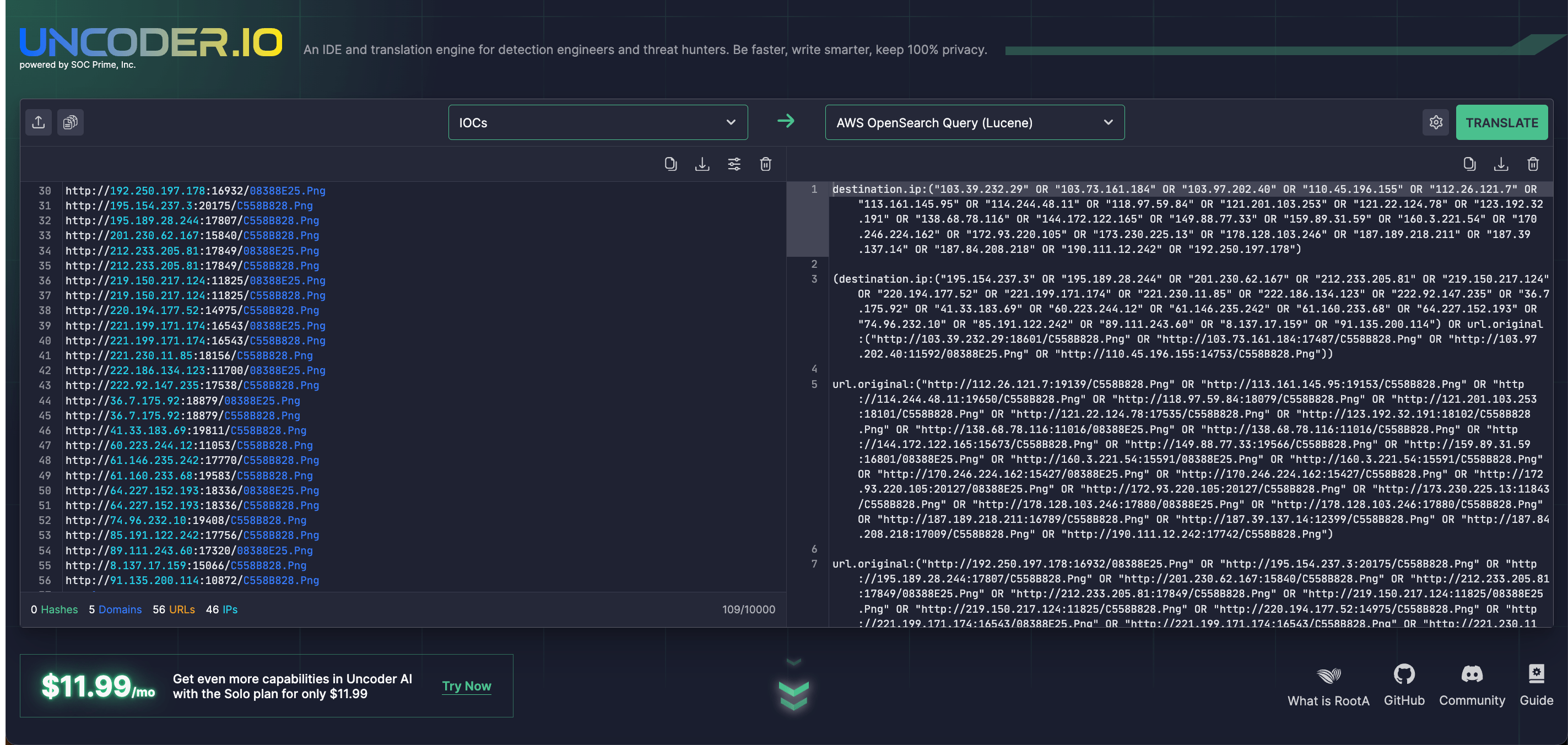 Use Uncoder IO for automated IOC packaging based on threat intel from CERT-UA covering UAC-0027 attacks