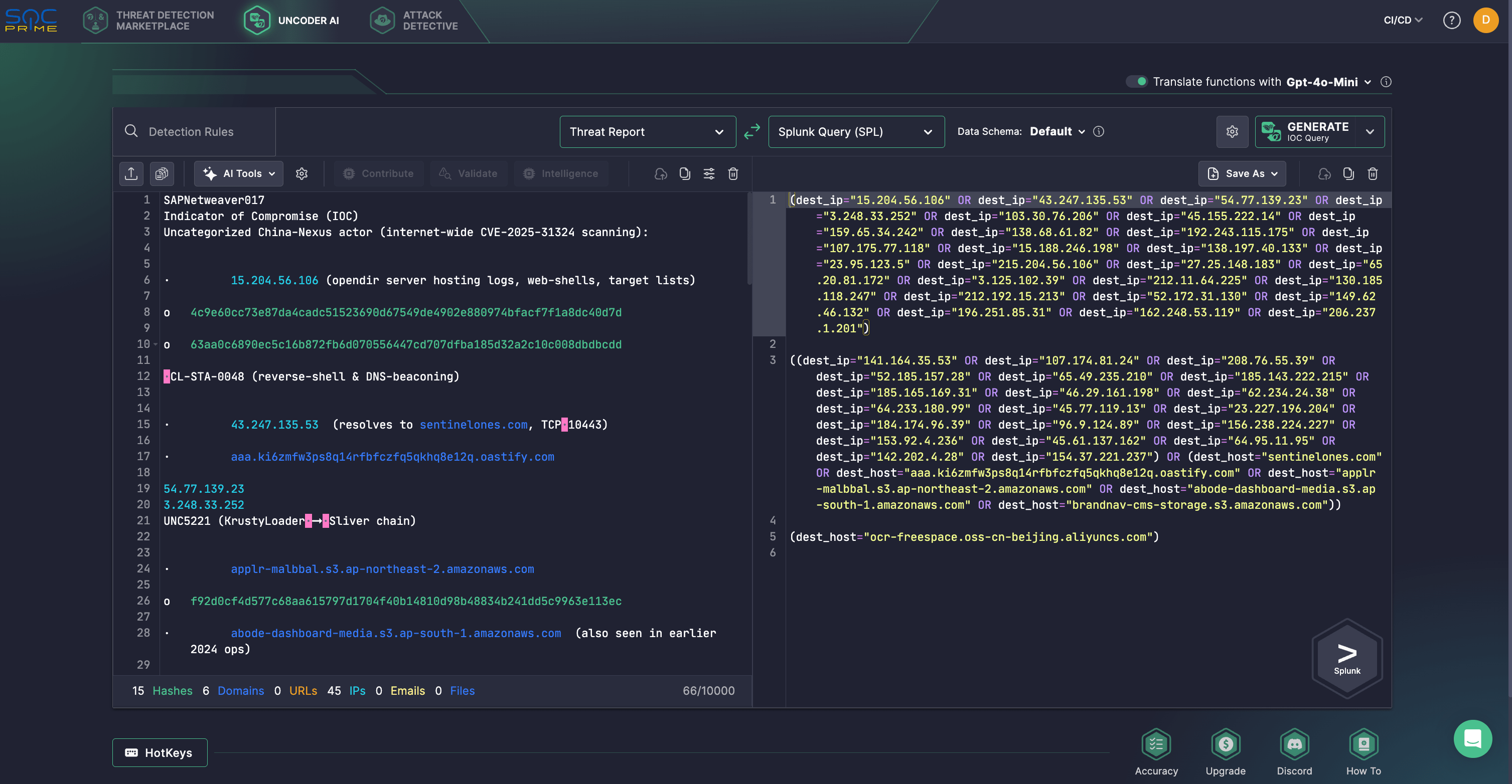 Uncoder for IOCs conversion CVE-2025-31324
