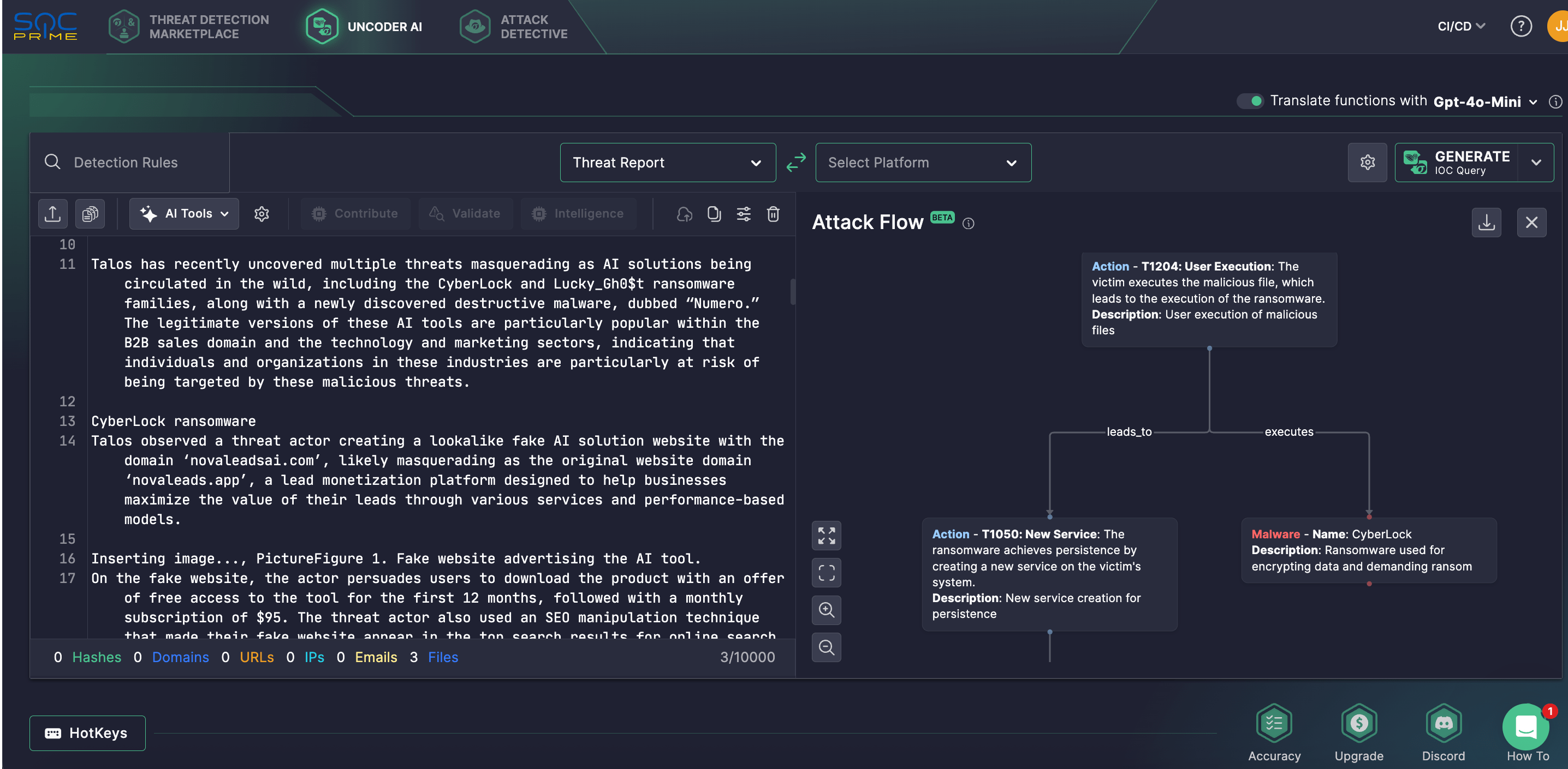 Rely on Uncoder AI to visualize an attack flow related to attacks using fake AI tool installers covered in the latest Cisco Talos report.