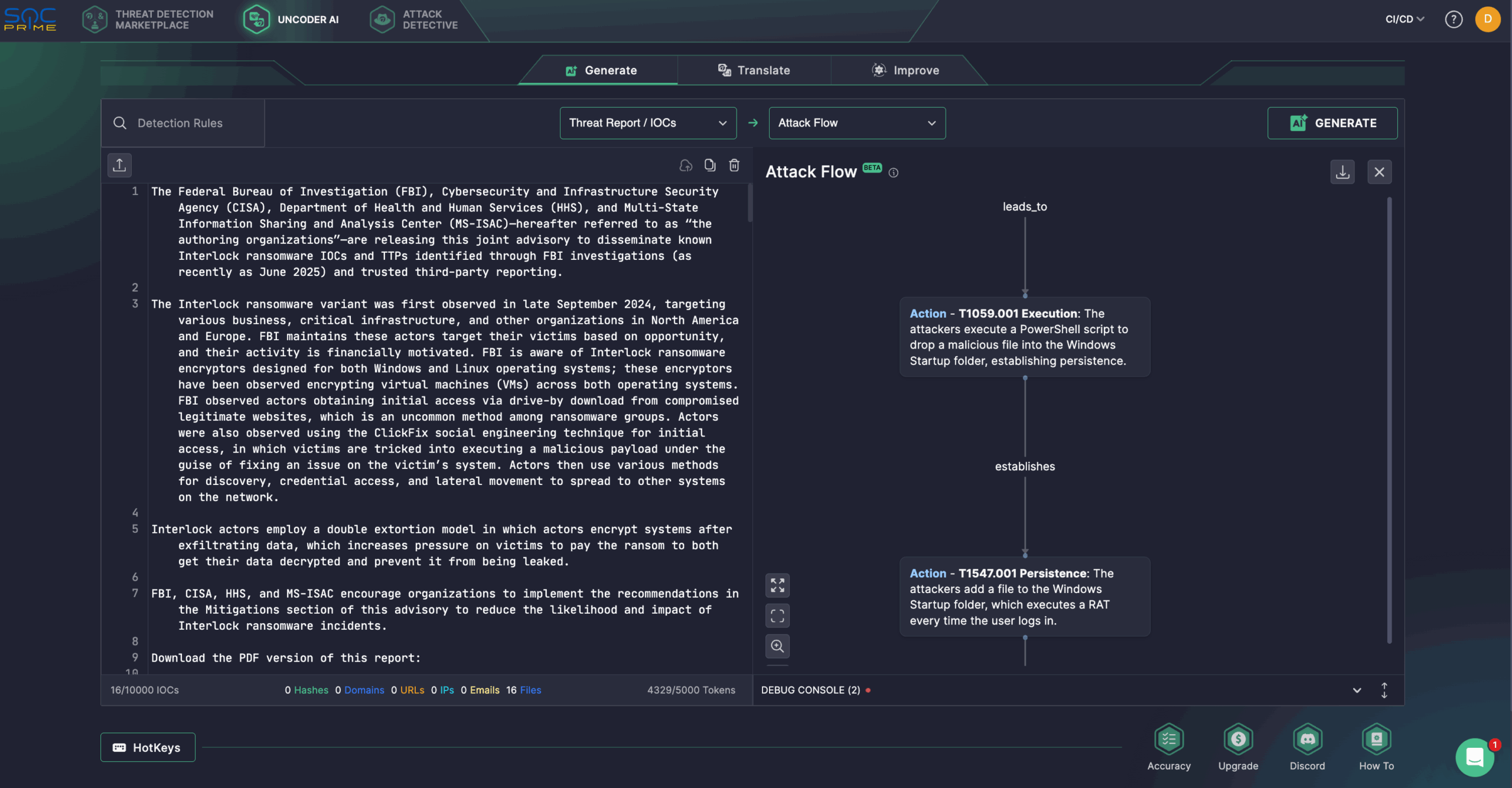 Use Uncoder AI to visualize the Attack Flow related to the latest Interlock ransomware campaign covered in the aa25-203a alert