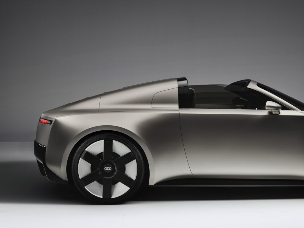Audi Concept C back half in profile, roof down