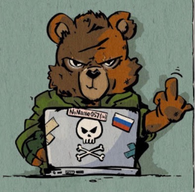angry bear on laptop and making vulgar hand gesture